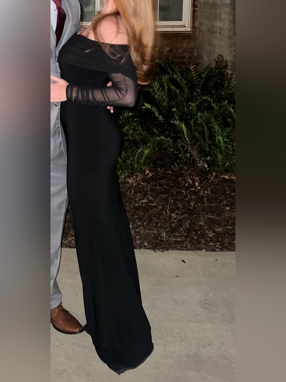 Black Off-Shoulder Evening Gown